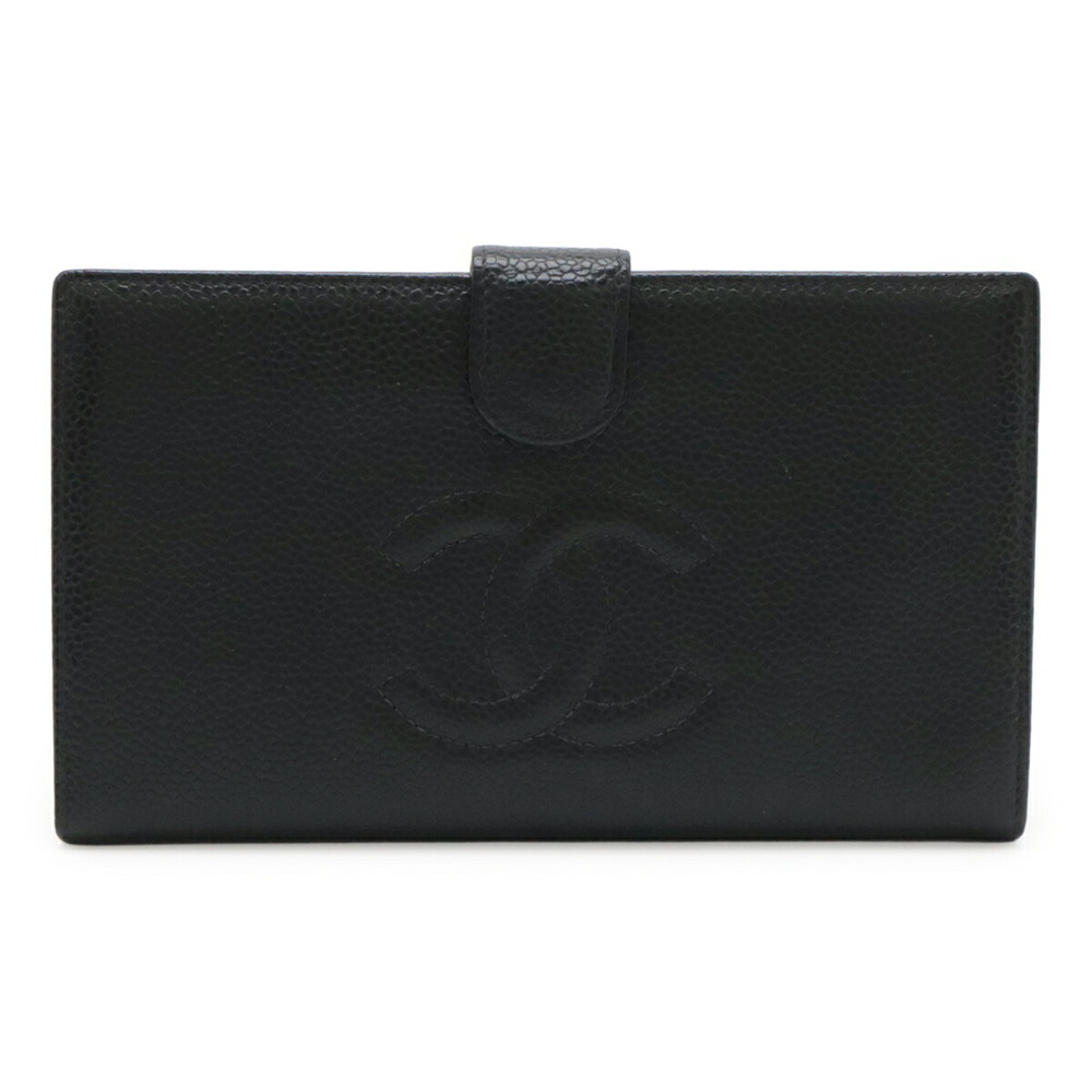 CHANEL Black Caviar Leather Logo Wallet - Picture 1 of 10